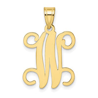 10KY Initial Letter W Pendant