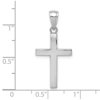 10k White Gold Polished Cross Pendant