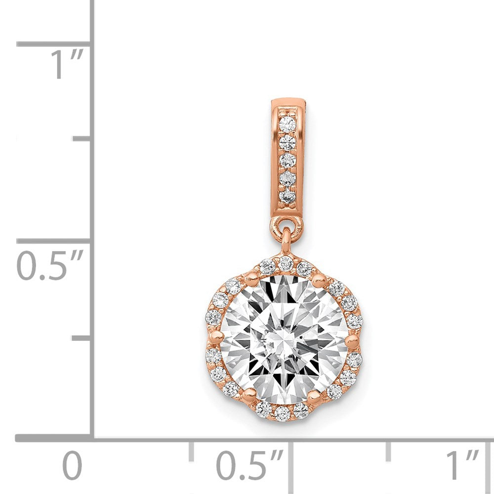 10K Tiara Collection Rose Gold Polished CZ Pendant