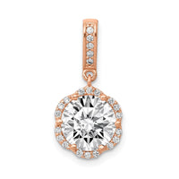 10K Tiara Collection Rose Gold Polished CZ Pendant