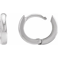 Platinum 12 mm Hinged Huggie Hoop Earrings