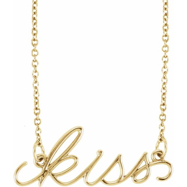 14K Yellow Gold "Kiss" 16.5" Necklace