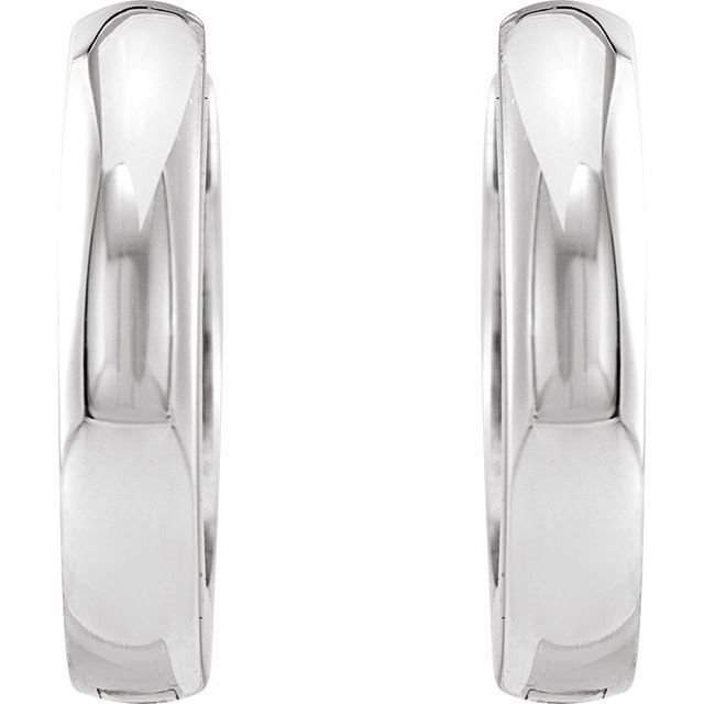 Platinum 12 mm Hinged Huggie Hoop Earrings