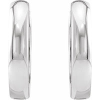 Platinum 12 mm Hinged Huggie Hoop Earrings