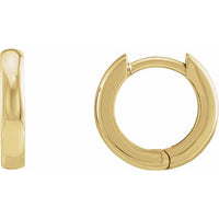 14K Yellow Gold 12 mm Hinged Huggie Hoop Earrings