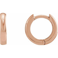 14K Rose Gold 12 mm Hinged Huggie Hoop Earrings