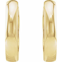 14K Yellow Gold 12 mm Hinged Huggie Hoop Earrings
