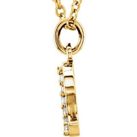 14K Yellow Gold .03 CTW Natural Diamond Lowercase Initial E 16" Necklace