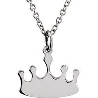 Sterling Silver Crown 16-18" Necklace