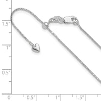 14K White Gold Adjustable .95mm D/C Wheat Chain