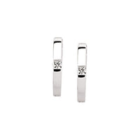 14K White .07 CTW Diamond Hoop Earrings 2