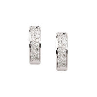 14K White 1/3 CTW Diamond Hoop Earrings 2