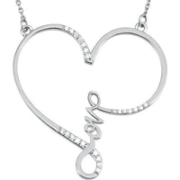 14K White 1/8 CTW Diamond Infinity-Inspired Love Heart 18" Necklace 1