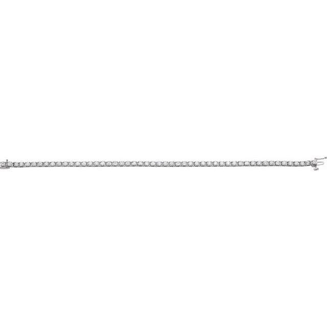 14K White 3 1/2 CTW Diamond Line 7 1/4" Bracelet 2
