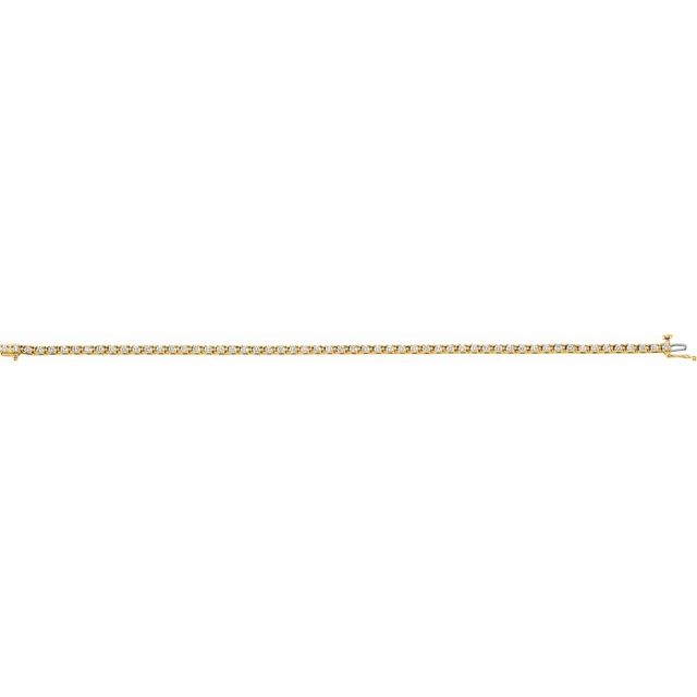 14K Yellow 2 1/4 CTW Diamond Line 7 1/4" Line Bracelet 2