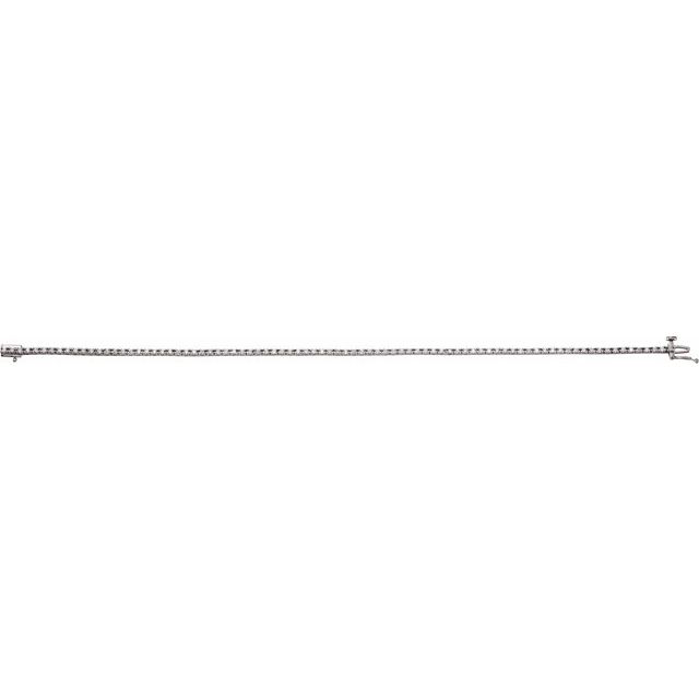 14K White 7/8 CTW Diamond Line 7 1/4" Bracelet 2
