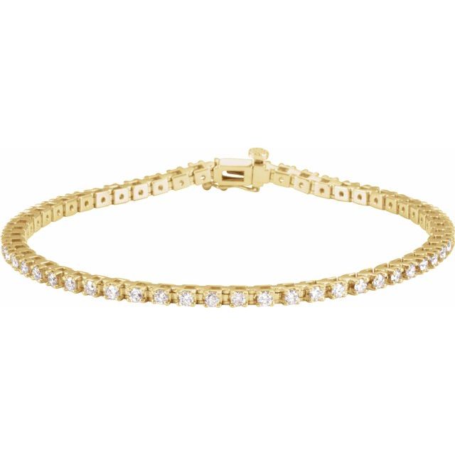 14K Yellow 2 1/4 CTW Diamond Line 7 1/4" Line Bracelet 1