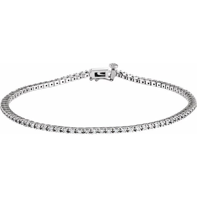 14K White 7/8 CTW Diamond Line 7 1/4" Bracelet 1