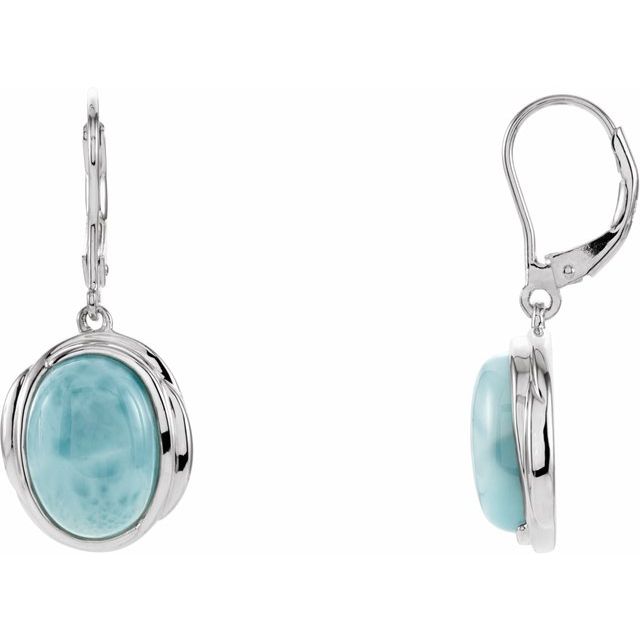 Larimar Lever Back Earrings 1
