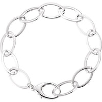 Sterling Silver 11.2 mm Oval Link 8" Bracelet