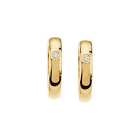 14K Yellow .04 CTW Diamond Hoop Earrings 2