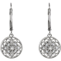 Sterling Silver 1/10 CTW Diamond Lever Back Earrings 2