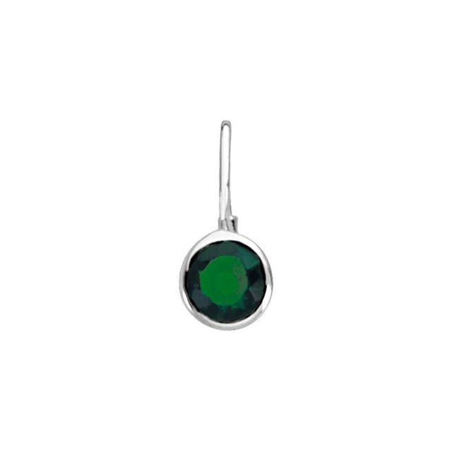 Sterling Silver Imitation Emerald Hook Charm/Pendant