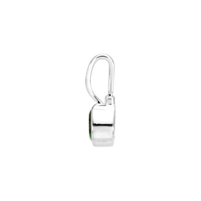 Sterling Silver Imitation Emerald Hook Charm/Pendant