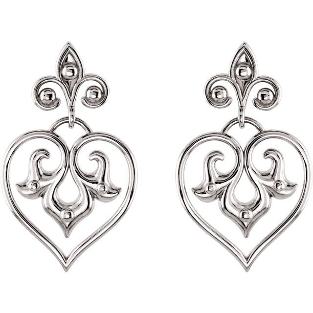 Sterling Silver Decorative Dangle Earrings 2
