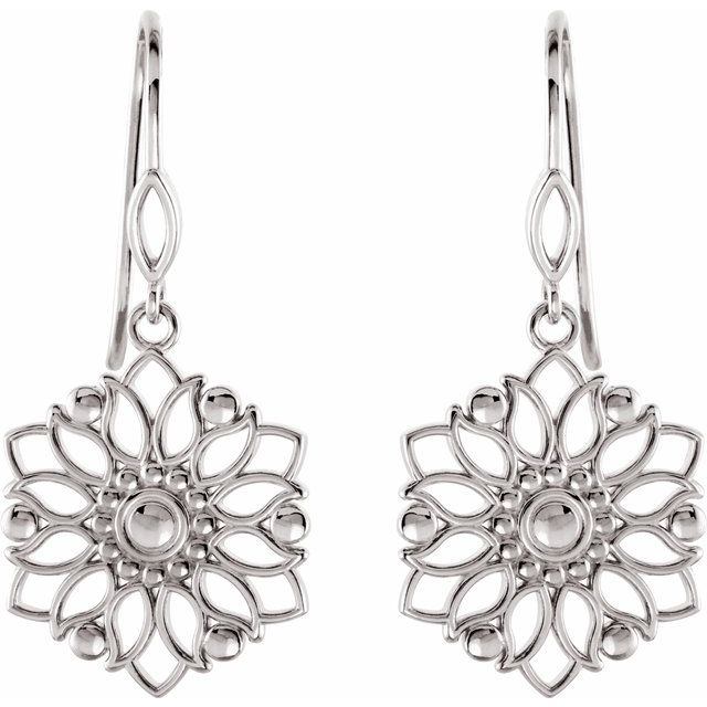Sterling Silver Decorative Dangle Earrings 2