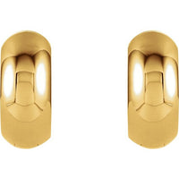14K Yellow Gold 12.7x5.5 mm Hinged Huggie Earrings