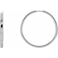 Sterling Silver 24 mm Hinged Hoop Earrings 1