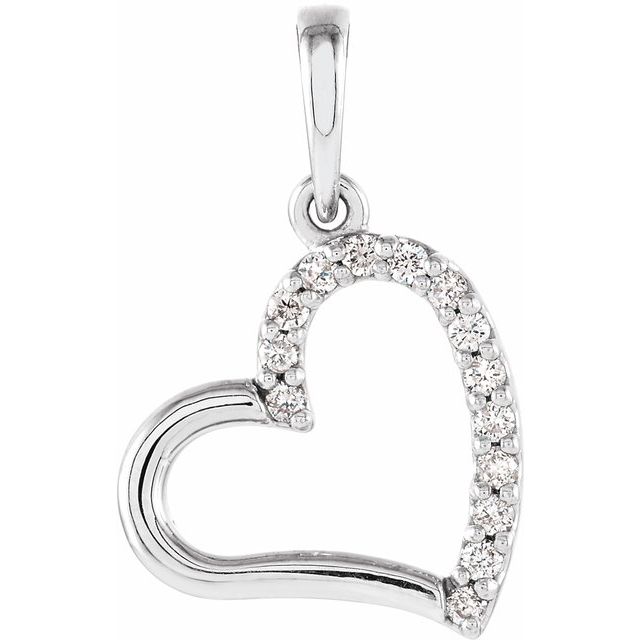 Sterling Silver .06 CTW Diamond Heart Pendant 1