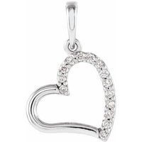 Sterling Silver .06 CTW Diamond Heart Pendant 1