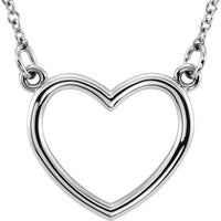 14K White 10x10.75 mm 16" Heart Necklace 1