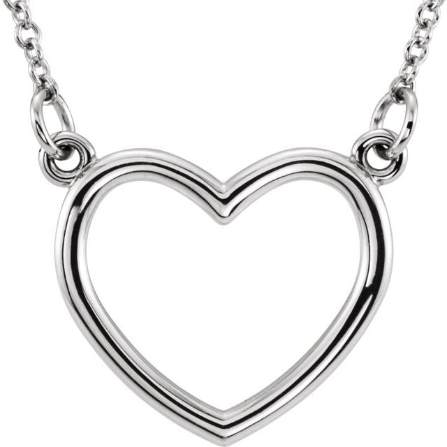 14K Rose 10x10.75 mm 16" Heart Necklace 1
