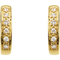 14K Yellow 1/10 CTW Diamond Hoop Earrings 2