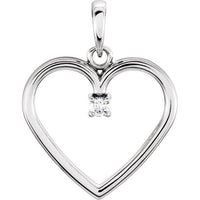 Sterling Silver .03 CTW Diamond Heart Pendant 1