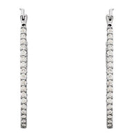 Platinum 1 CTW Diamond Inside-Outside Oval Hoop Earrings 2