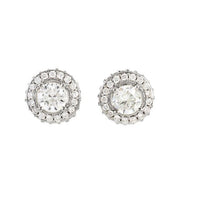 14K White Gold 7/8 CTW Natural Diamond Earrings