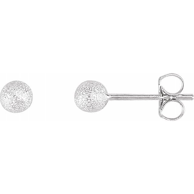 Sterling Silver 4 mm Stardust Ball Earrings 1