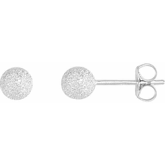 Sterling Silver 5 mm Stardust Ball Earrings 1