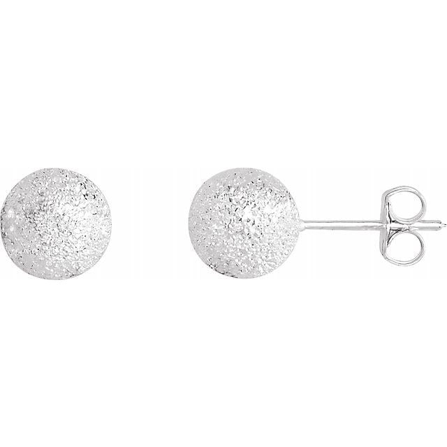 Sterling Silver 8 mm Stardust Ball Earrings 1