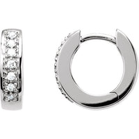 14K White 1/6 CTW Diamond Hoop Earrings 1