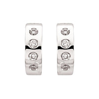 14K White 1/3 CTW Diamond Bezel-Set Hoop Earrings 2