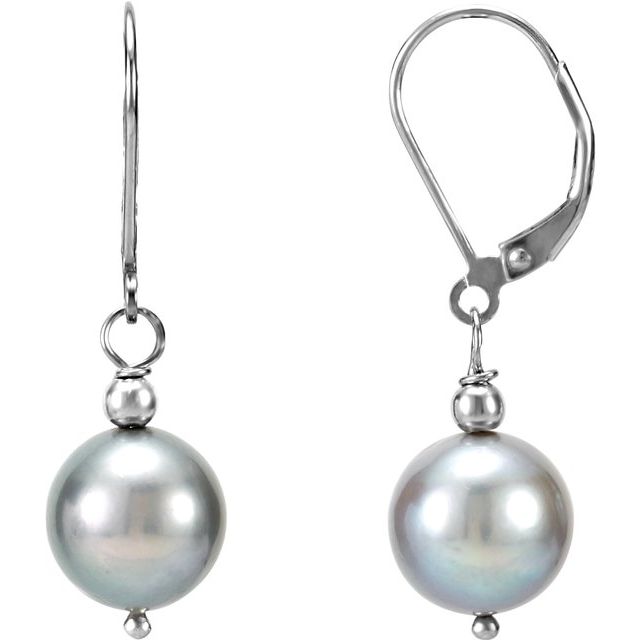 Freshwater Cultured Pearl Lever Back Earrings 1