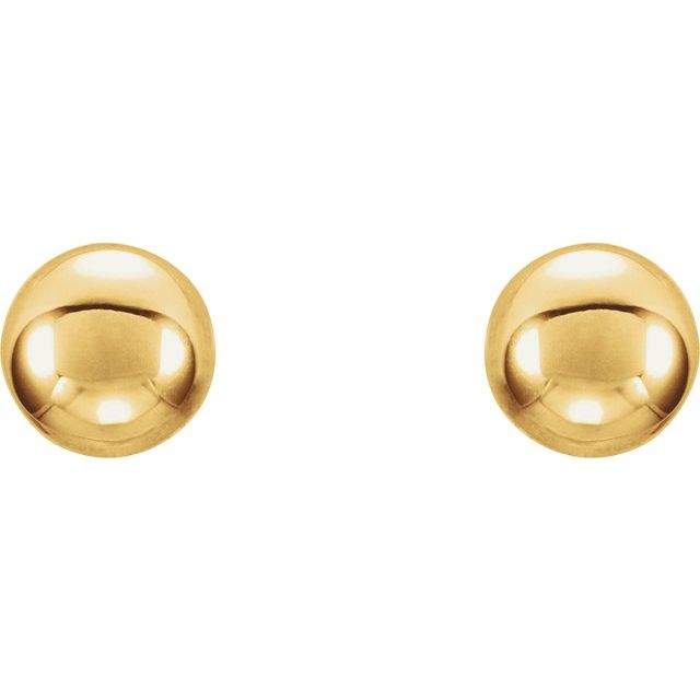 14K Yellow Gold 8 mm Ball Earrings