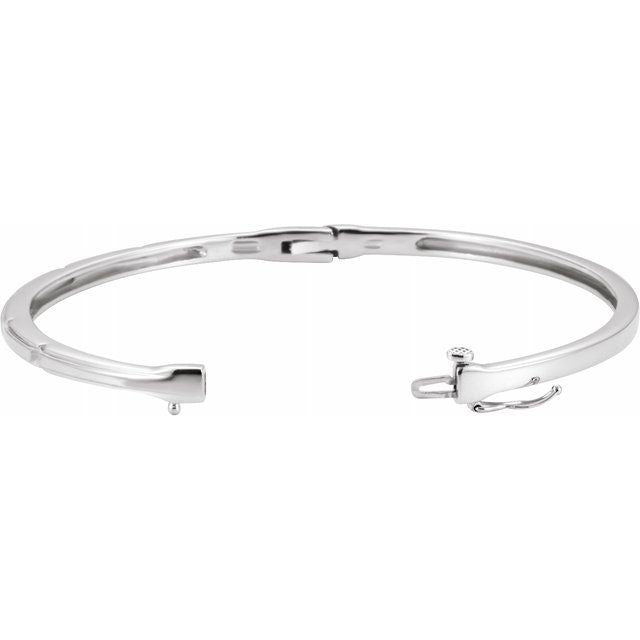 14K White 1/4 CTW Diamond Bangle Bracelet 2
