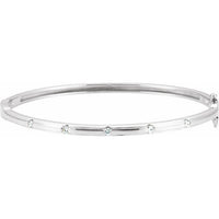 14K White 1/4 CTW Diamond Bangle Bracelet 1