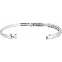 14K White 1 1/2 CTW Diamond Cuff 7" Bracelet 2